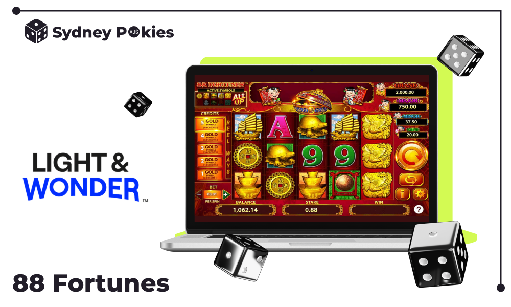 Australian pokie 88 Fortunes is designed in an oriental theme, has multi-level gameplay and interesting symbols